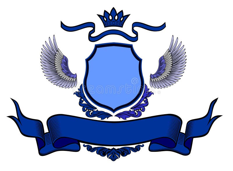 Coat of Arms Blue on White Background Stock Vector Illustration of