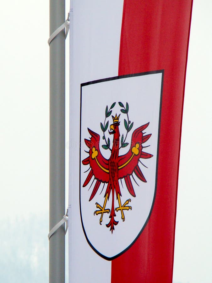 Coat of arms on the flag of Tyrol in Austria royalty free stock photo Coat of arms on the flag of Tyrol in Austria royalty free stock photo