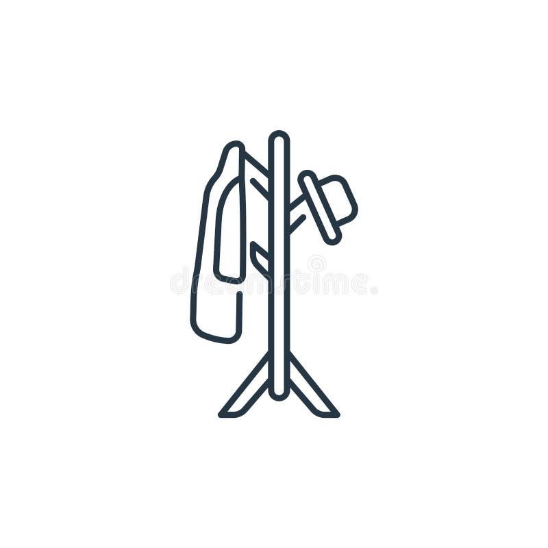 Coat Rack Icon Vector from Interior Design Concept. Thin Line Illustration of Coat Rack Editable Stroke Stock Vector Illustration of hang storage 192168410