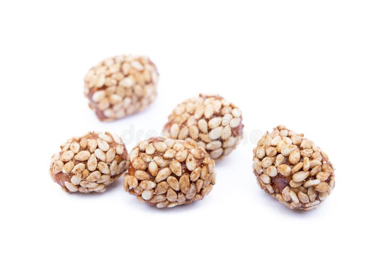 Coated peanuts with sesame stock photo. Image of candy 128960858