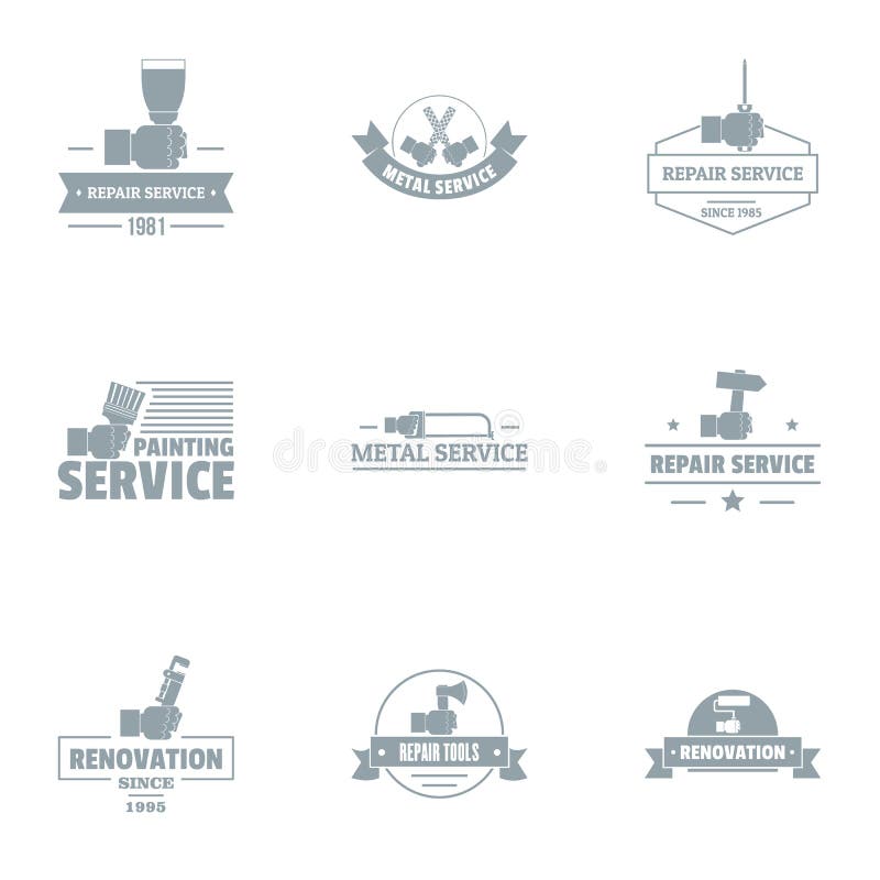 Coating Logo Set, Simple Style Stock Vector Illustration of coating, entertainment 123338429