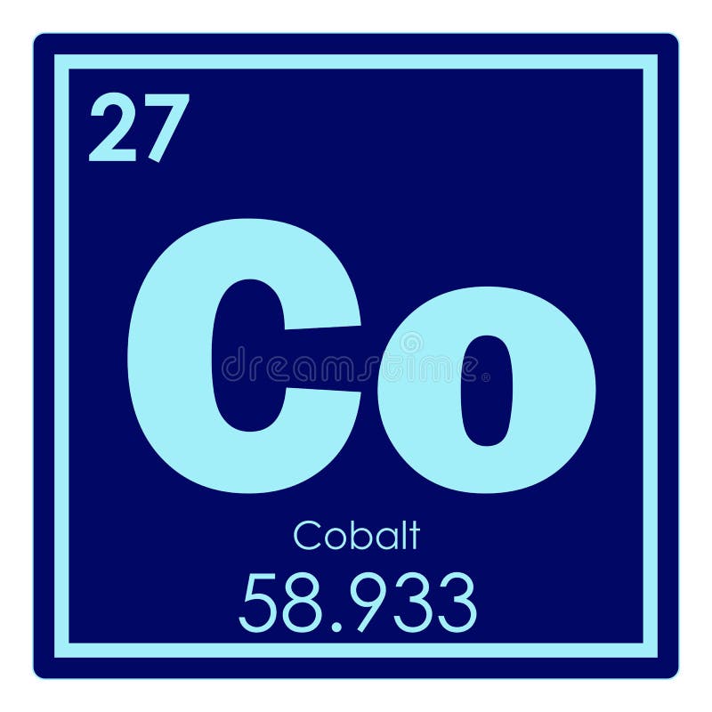 Cobalt symbol. Chemical element of the periodic table. Vector