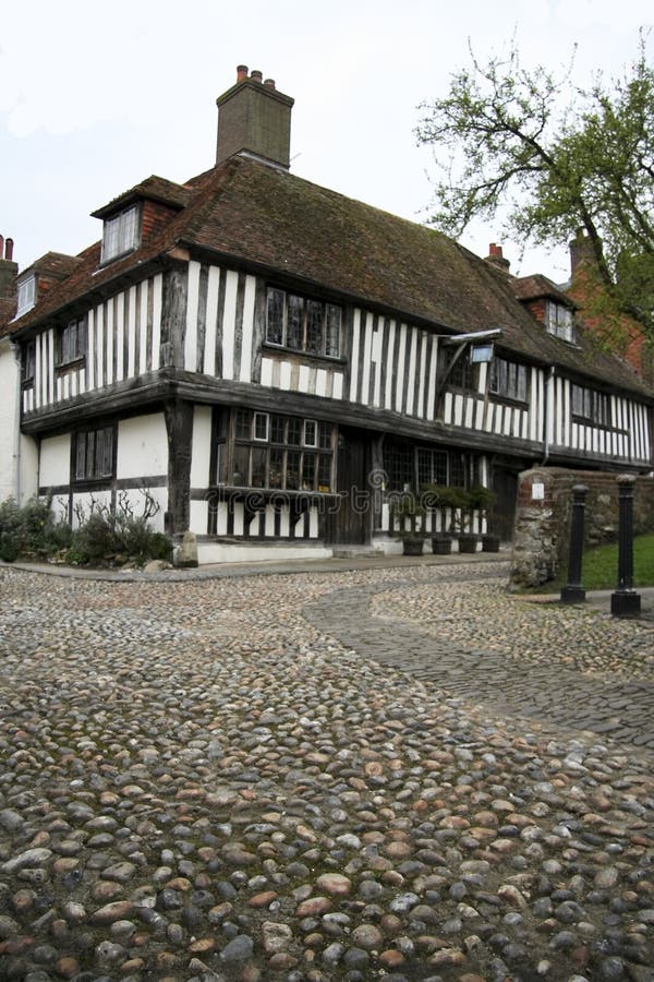 Cobbled street tudor house rye england royalty free stock photography Cobbled street tudor house rye england royalty free stock photography