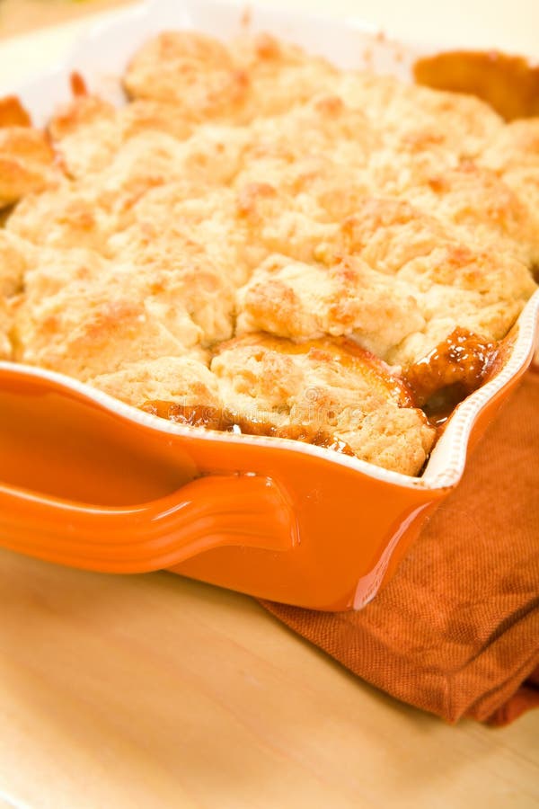 Pan of Peach cobbler fresh from the oven. Pan of Peach cobbler fresh from the oven