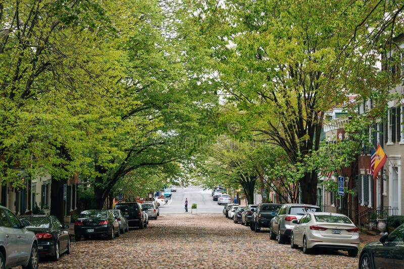 A Cobblestone Street in Alexandria, Virginia Editorial Photo Image of