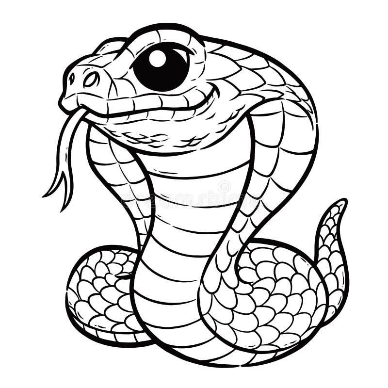 Cobra Dos Desenhos Animados Com Língua Para Fora Ilustração do Vetor -  Ilustração de camada, vetor: 129936681