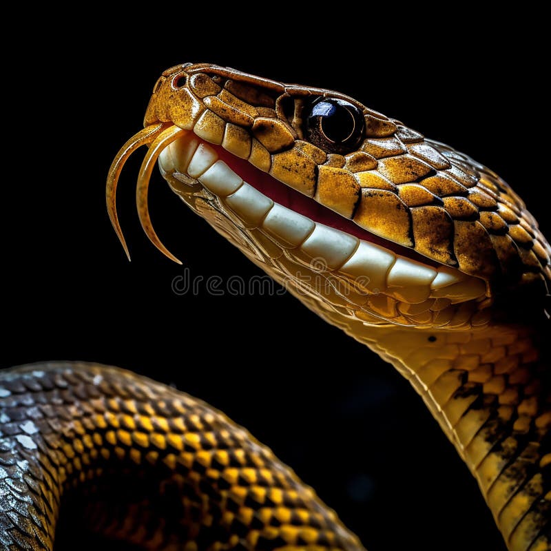 Close-up Da Cabeça De Uma Cobra Azul No Escuro Foto Royalty Free