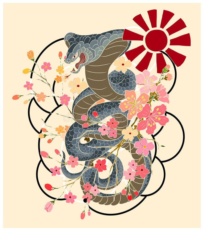 Traditional Japanese Tattoo Tshirt - Cobra Snake Viper Tee Traditional Japanese Tattoo Tshirt - Cobra Snake Viper Tee