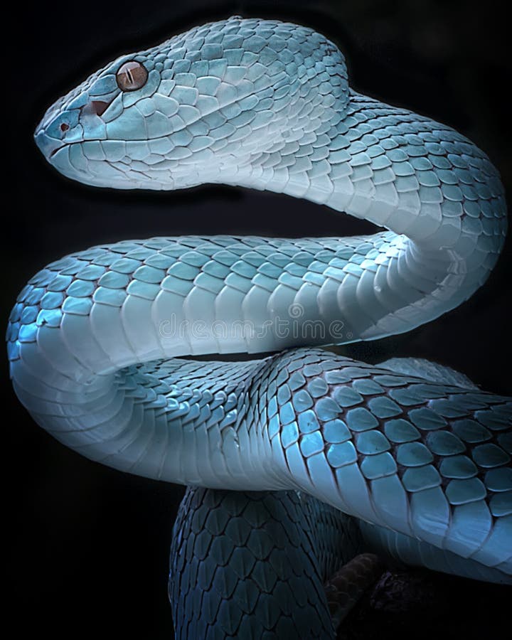 Serpente Azul-insularis Víbora Venenosa Imagem de Stock - Imagem