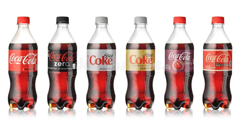 Coca-Cola bottles set stock image