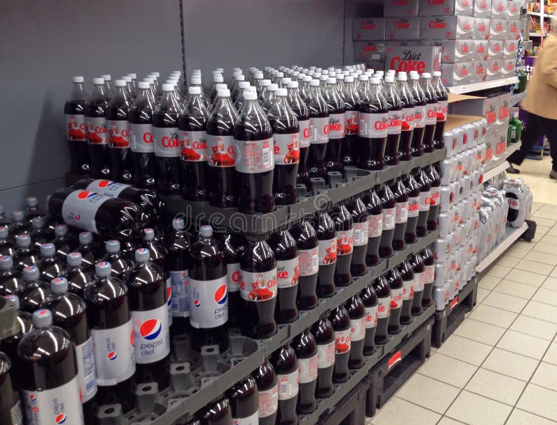 Coca Cola Bottles In A Superstore. Editorial Photo Image of