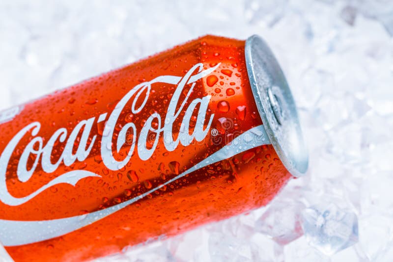 Can Of Cocacola On Ice Stock Photo - Download Image Now - Cola