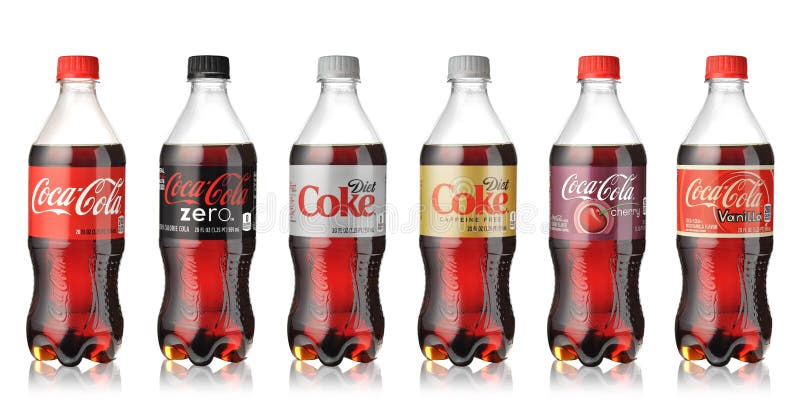 Coca-Cola-Flaschen eingestellt