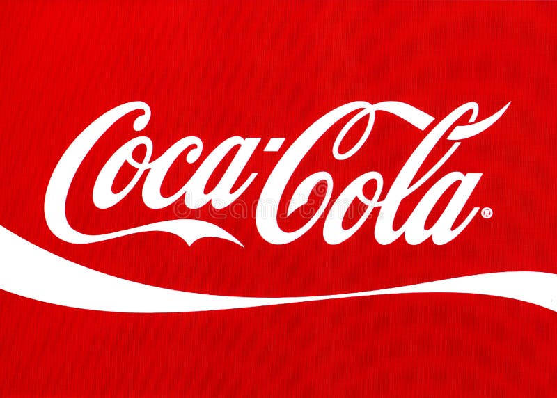 Coca - colalogo på datorskärmen royaltyfria foton