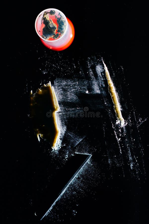 Cocaine line stock image. Image of leisure, blade, danger - 59230695