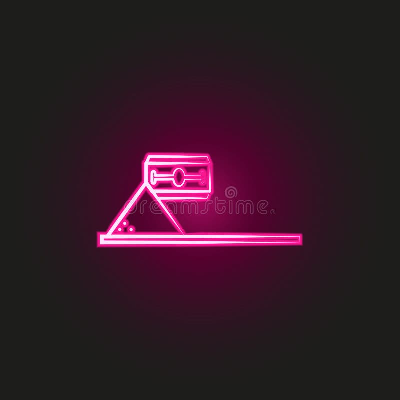 cocaine and razor neon style icon. Simple thin line, outline  of mafia icons for ui and ux, website or mobile application