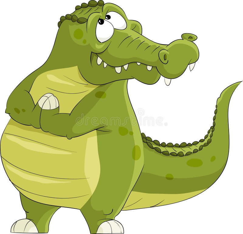Ha Un Coccodrillo Come Simbolo Un Coccodrillo E Un Profilo Sorridenti Illustrazione di Stock