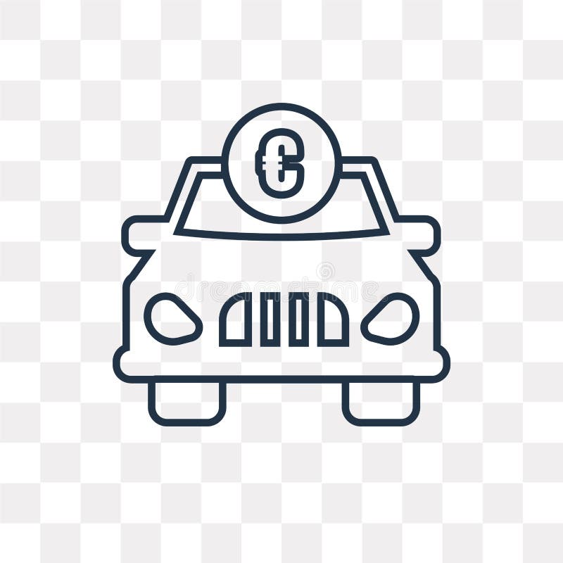 Coche con el icono euro del vector aislado en el fondo transparente, li stock de ilustración Coche con el icono euro del vector aislado en el fondo transparente, li stock de ilustración