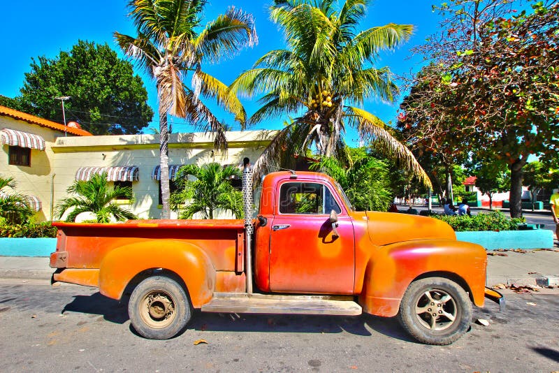 Old Cuban car in the street Varadero. Old Cuban car in the street Varadero