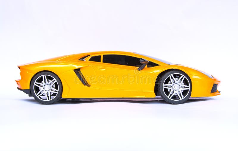 Yellow Lamborghini sports car isolated on white background. Yellow Lamborghini sports car isolated on white background