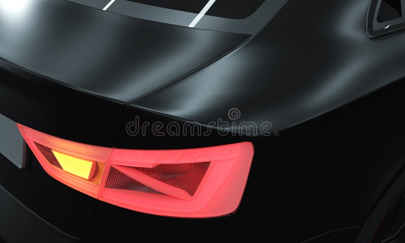 Coche de deportes negro futurista, vista posterior con el concepto de la capa del grunge, brandless - 3d rinden stock de ilustración Coche de deportes negro futurista, vista posterior con el concepto de la capa del grunge, brandless - 3d rinden stock de ilustración