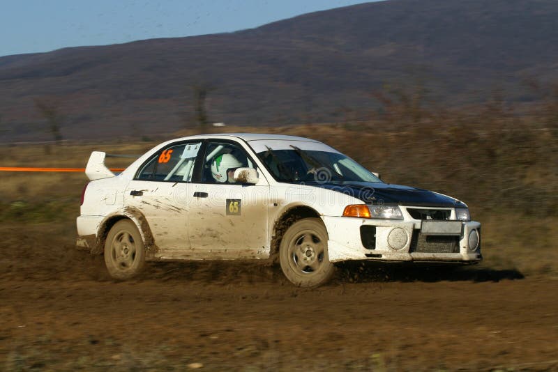 Coche de la reunión - Mitsubishi EVO VI imágenes de archivo libres de regalías Coche de la reunión - Mitsubishi EVO VI imágenes de archivo libres de regalías