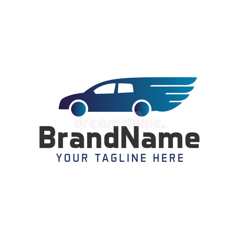 Coche del logotipo con las alas Plantilla del logotipo del automóvil ilustración del vector Coche del logotipo con las alas Plantilla del logotipo del automóvil ilustración del vector