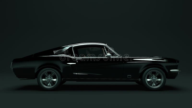 Coche negro potente del músculo libre illustration Coche negro potente del músculo libre illustration
