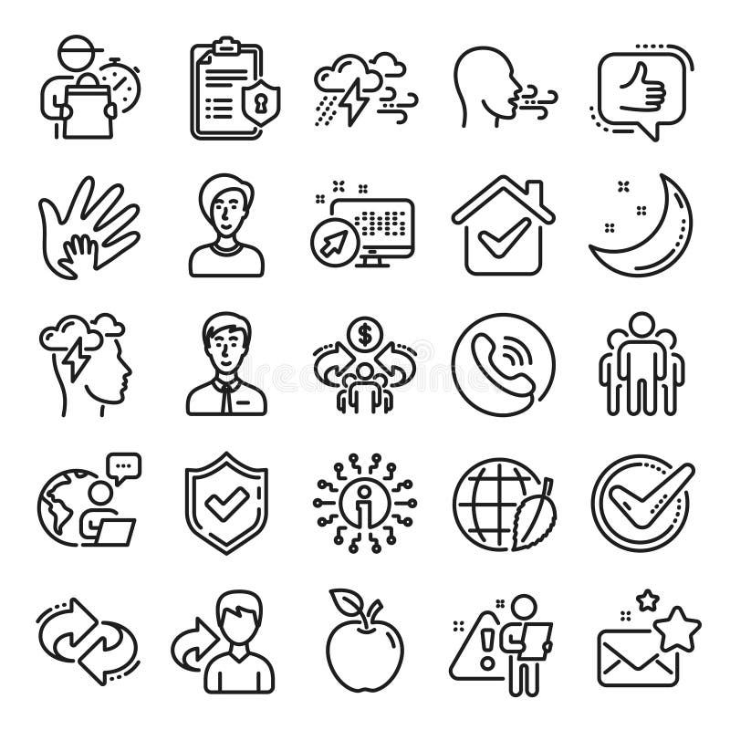 Check mark, Sharing economy and Mindfulness stress, Breath people line icons. Privacy Policy, Social Responsibility, Breath icons. Bad weather, Tick check mark, sharing refer, stress. Vector. Check mark, Sharing economy and Mindfulness stress, Breath people line icons. Privacy Policy, Social Responsibility, Breath icons. Bad weather, Tick check mark, sharing refer, stress. Vector