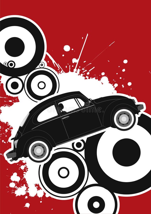 Coche retro con estilo libre illustration Coche retro con estilo libre illustration
