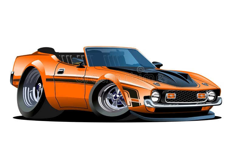 Coche retro de la historieta ilustración del vector Coche retro de la historieta ilustración del vector