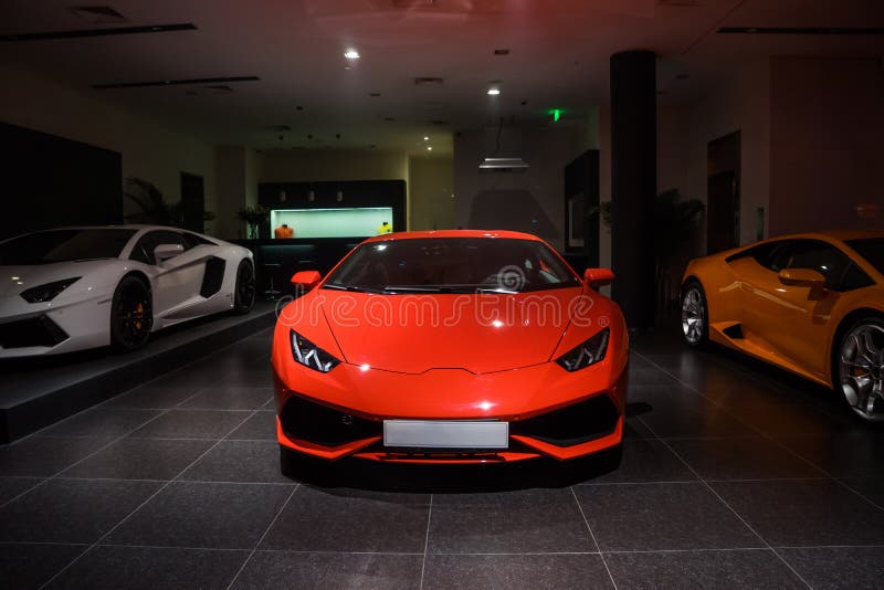 Lamborghini cars in showroom for sale. Lamborghini cars in showroom for sale