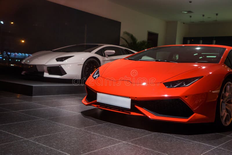 Lamborghini cars in showroom for sale. Lamborghini cars in showroom for sale