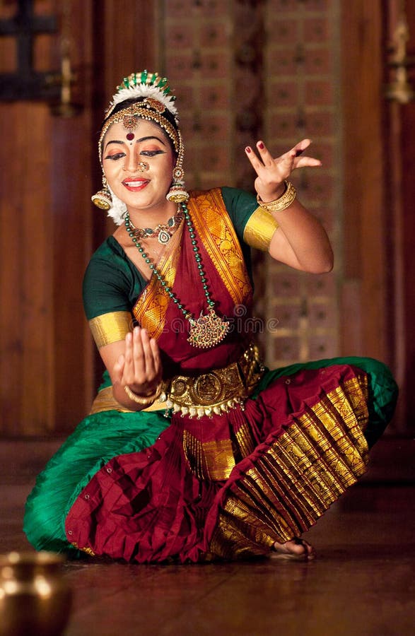Beautiful Indian Girl Dancing Mohinyattam Dance In Fort ...