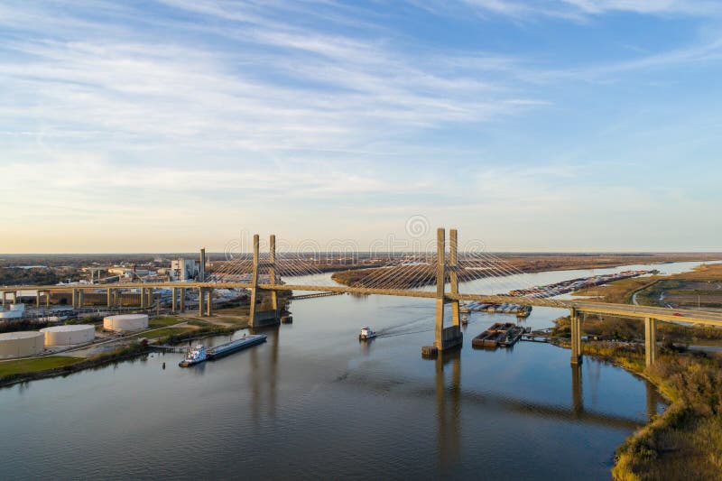 Cochrane Bridge over Mobile River on the Alabama gulf coast