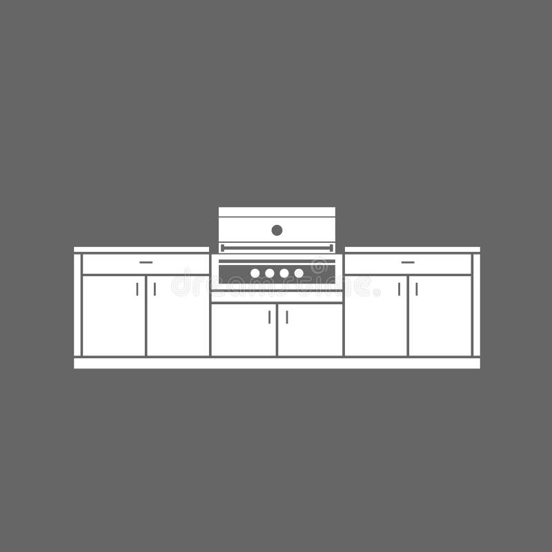 Cocina del verano con el ejemplo del vector de la parrilla libre illustration Cocina del verano con el ejemplo del vector de la parrilla libre illustration