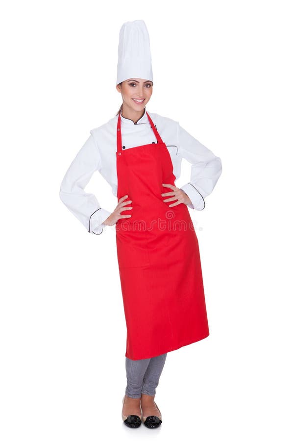 Cocinero de sexo femenino feliz foto de archivo Cocinero de sexo femenino feliz foto de archivo
