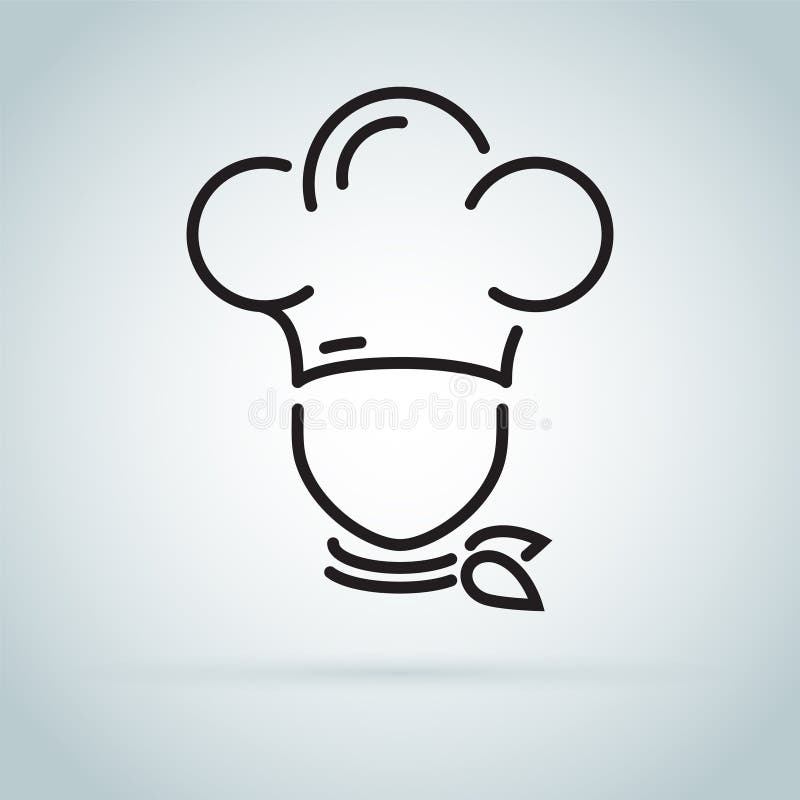 Cocinero en un logotipo de cocinar del esquema del sombrero Icono negro simple de la cocina libre illustration Cocinero en un logotipo de cocinar del esquema del sombrero Icono negro simple de la cocina libre illustration