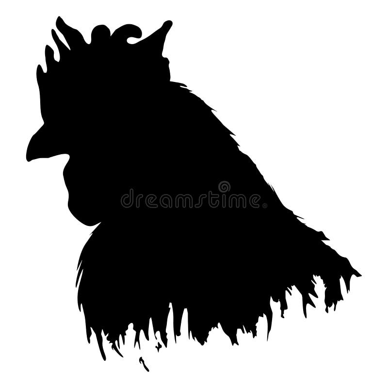 rooster farm bird animal silhouette contour black and white monochrome isolated art vector stock illustration rooster farm bird animal silhouette contour black and white monochrome isolated art vector stock illustration