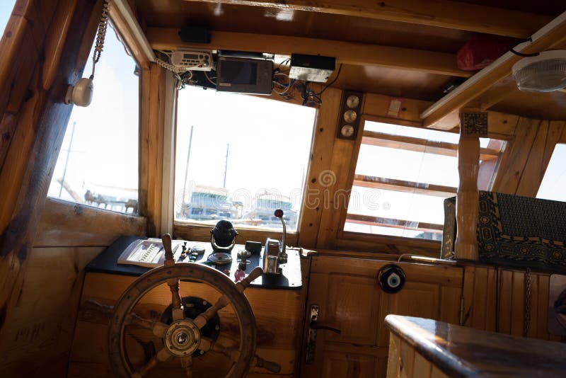 Cockpit of Fishing Boat stock image. Image of bridge 47424845