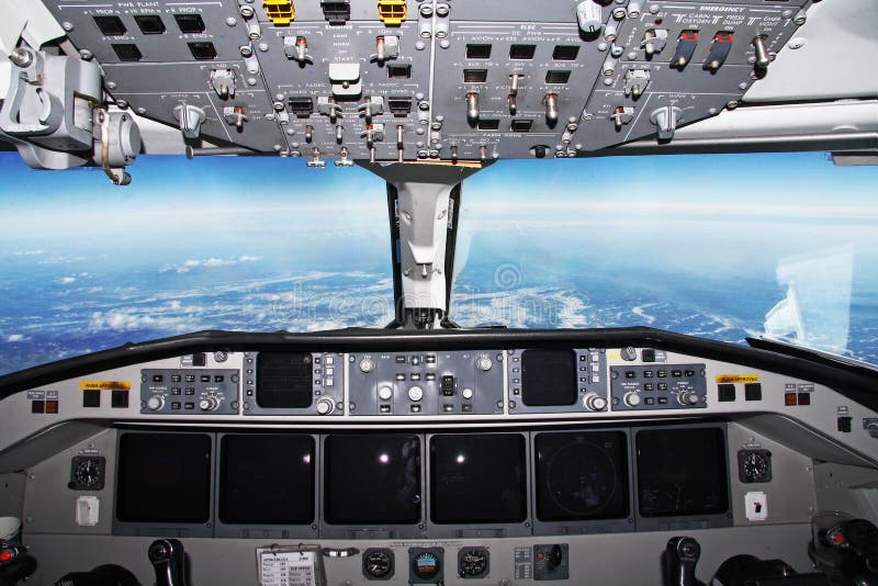 Pilot Flight Deck Aircraft Simulator Hud Stock Photo - Download