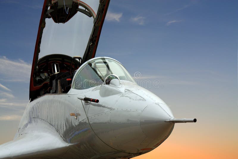 Cockpit of the military jet