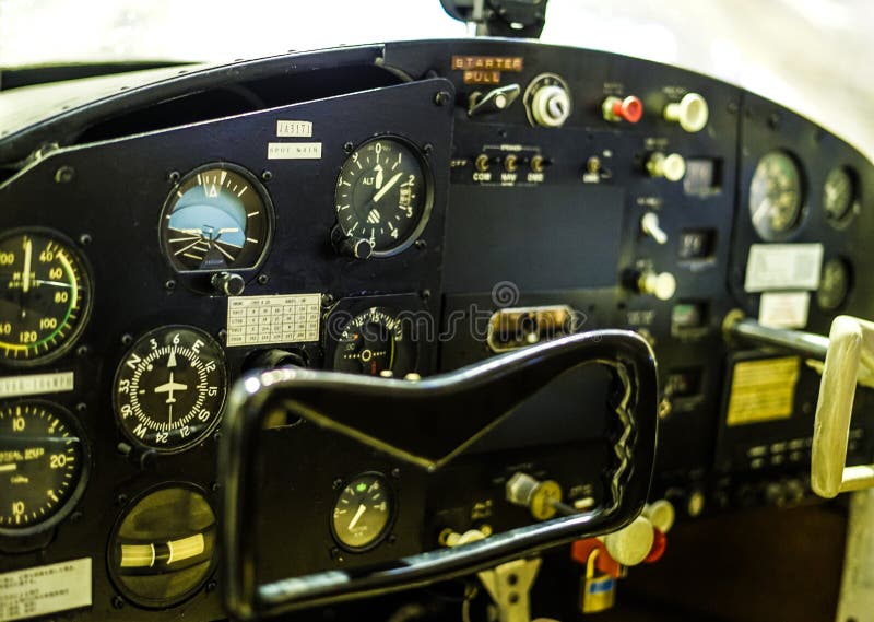 Cockpit van een vliegtuig stock fotografie Cockpit van een vliegtuig stock fotografie