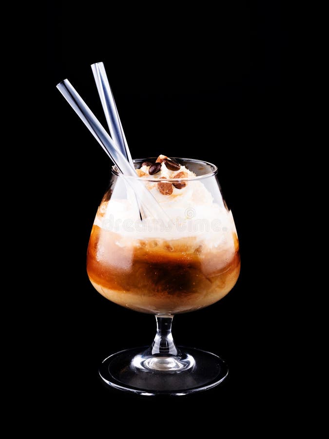Cocktail with Coffee and Whipped Cream Stock Image Image of cream