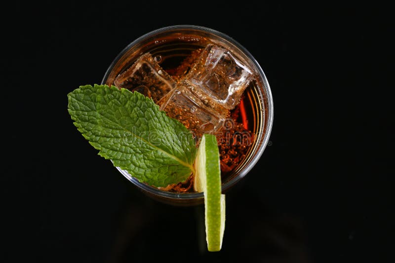 Cocktail With Cola And Mint Stock Image - Image of cocktail, alcohol ...