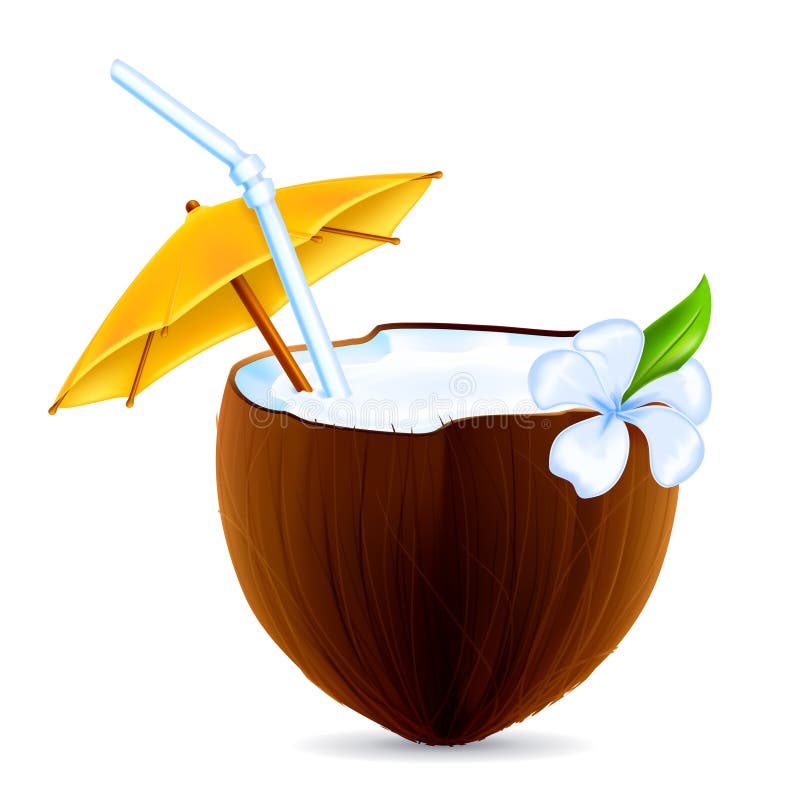 Cocktail do coco ilustração stock Cocktail do coco ilustração stock
