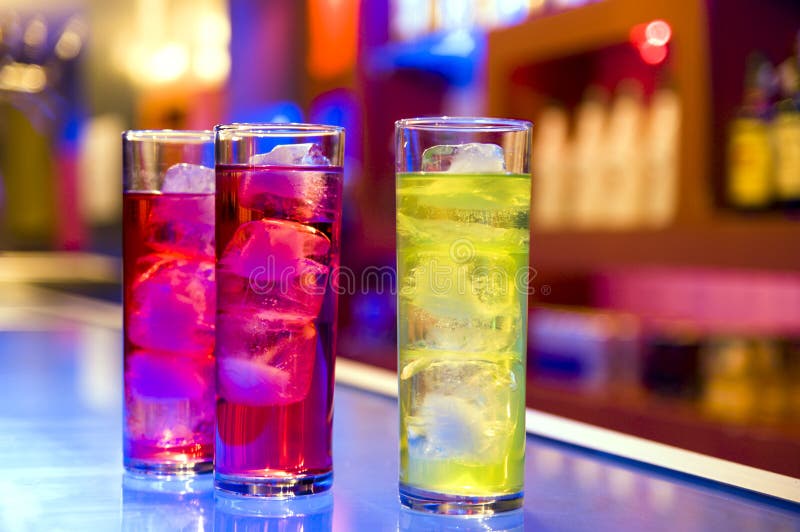 Cocktail drinks on a bar royalty free stock photo Cocktail drinks on a bar royalty free stock photo
