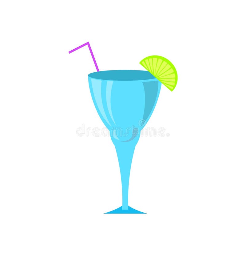 Cocktail en verre servi avec la chaux et la paille coupées illustration libre de droits Cocktail en verre servi avec la chaux et la paille coupées illustration libre de droits