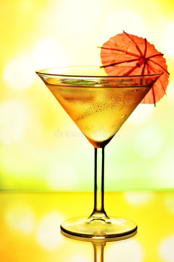 Cocktail glass with umbrella