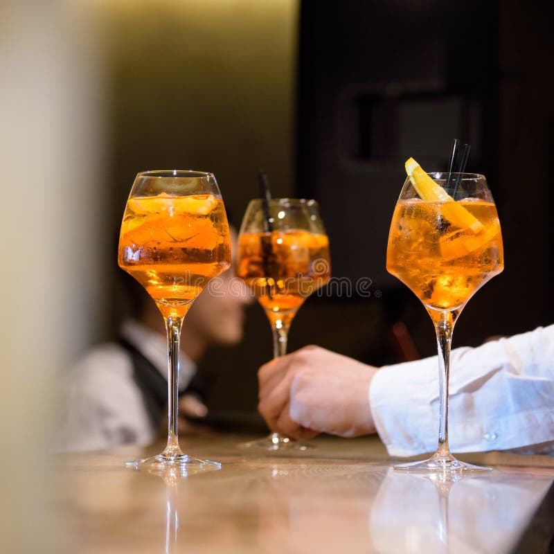 Cocktail Glasses for Party and Wedding Stock Image Image of orange